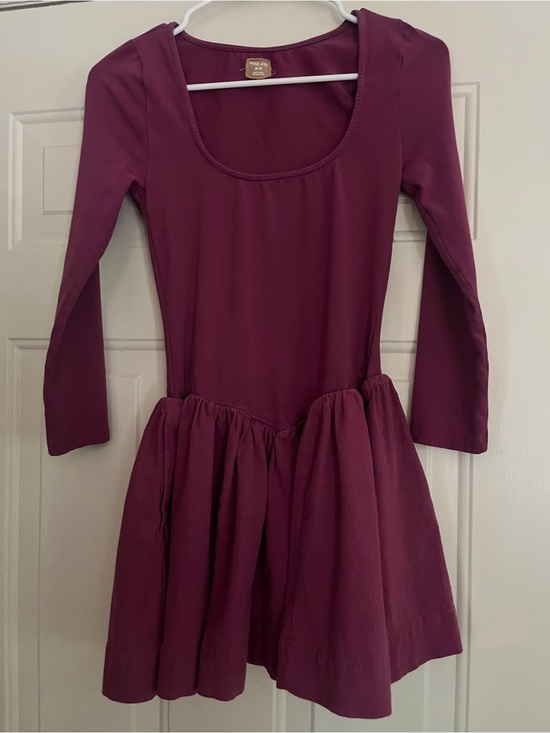 Free People Dresses & Skirts - Free People Asymmetrical Long Sleeve Dress in Plum